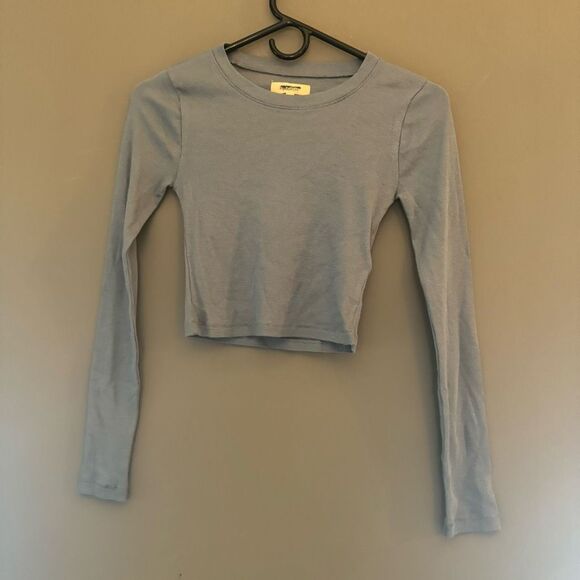 $45 Madewell Fine Ribbed Supercrop Crewneck Long-Sleeve Tee size Xxs m4 - Picture 4 of 6